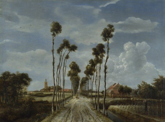 The Avenue at Middelharnis is a Dutch Golden Age painting of 1689 by Meindert Hobbema (Dutch Golden Age painter, 1638-1709). It shows a road leading to the village of Middelharnis on the island of Goe