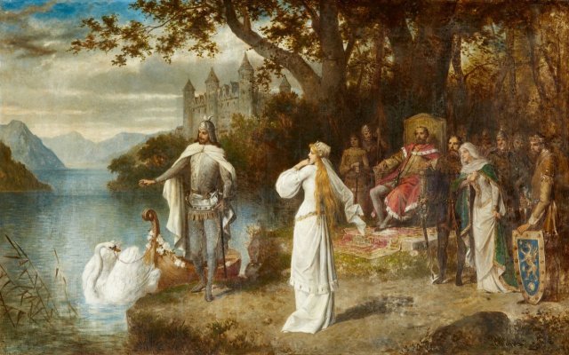 The Arrival of Lowengrin (c. 1900). Carl Schweninger the Younger (Austrian, 1854-1912).