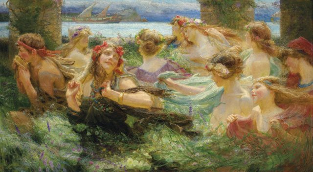 On the Way to the Festival. Charles William Wyllie (English, 1853-1923).