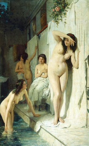 Pompeian Bath (1872). Giuseppe Barbaglia (Italian, 1841-1910).