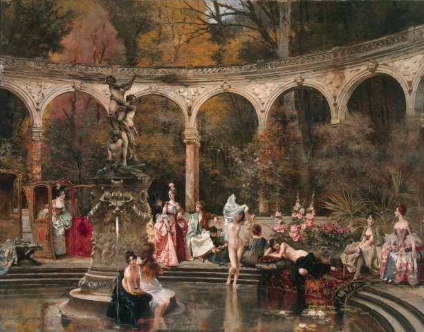 Bathing of Court Ladies in the 18th Century (1888). François Flameng (French, 1856-1923).