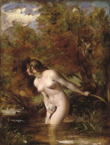 Musidora: The Bather 'At the Doubtful Breeze Alarmed' (1846). William Etty (English, 1787-1849).