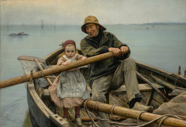 The Helping Hand, 1881 - Émile Renouf (French painter 1845-1894).