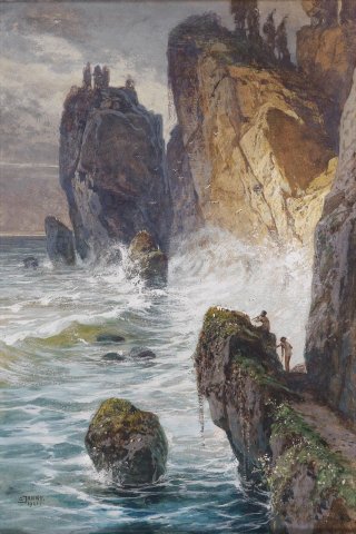 Faunen an einer Felsküste (Faunas on a Rocky Coast), 1921. Georg Janny (Austrian, 1864-1935).