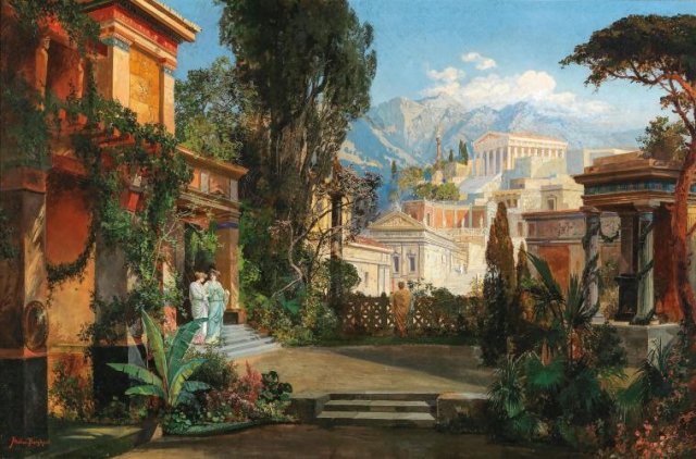 A View of an Ancient City (1866). Hermann Burghart (Austrian, 1834-1901).