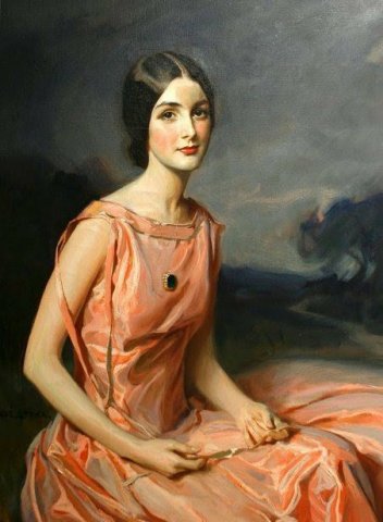 Portrait of A Young Lady in Pink. Tadeusz Styka (Polish, 1889-1954).