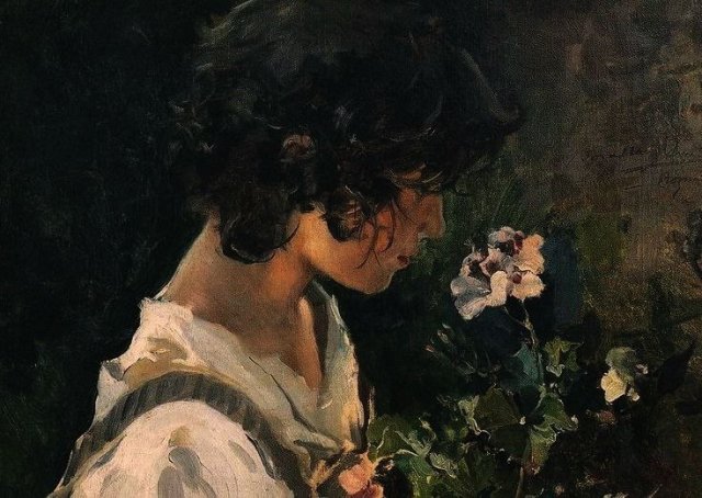 Italian Girl with Flowers. Joaquín Sorolla y Bastida (Spanish, 1863-1923).