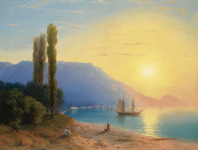 Sunset Over Yalta (1861). Ivan Aivazovsky (Russian, 1817-1900).