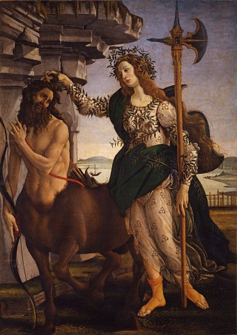 Pallas and the Centaur (1482). Sandro Botticelli (Italian, 1445-1510).