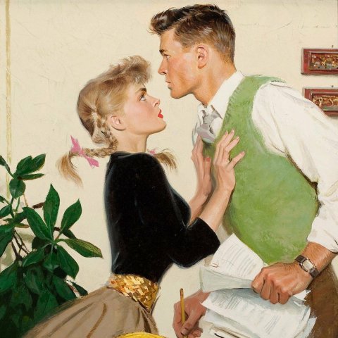 Tom Lovell (American, 1909-1997). The Disappearance of Mary Drake, McCalls magazine story illustration, June 1952.