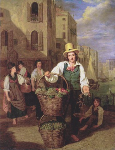 Venetian Fruit Seller (1826). Ferdinand Georg Waldmüller (Austrian, 1793-1865).