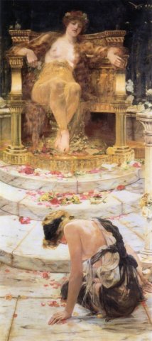 Psyche at the Throne of Venus (1883). Edward Matthew Hale (English, 1852-1924).
