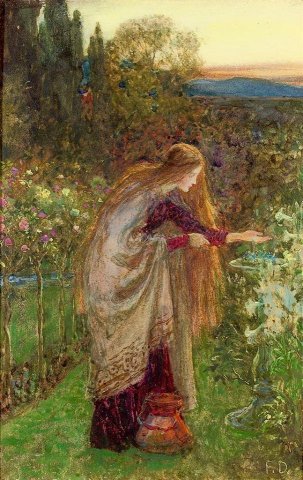 The Sensitive Plant. Frank Dicksee (English, 1853-1928).