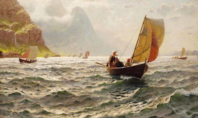 Upon Sunny Waves (c. 1937). Hans Dahl (Norwegian, 1849-1937).
