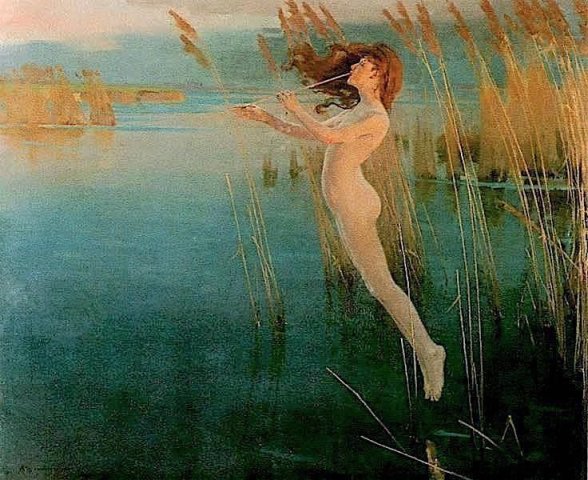 The Long Cry of the Reeds at Even (1896). Alexander Mann (Scottish, 1853-1908).