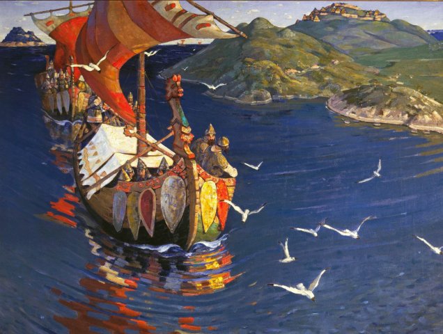 Guests from Overseas (Varangians) (1901). Nicholas Roerich (Russian, 1874-1947).