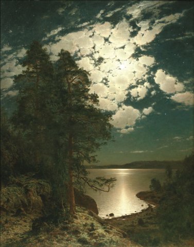 Moonlit Night (1883). Hjalmar Munsterhjelm (Finish, 1840-1905).