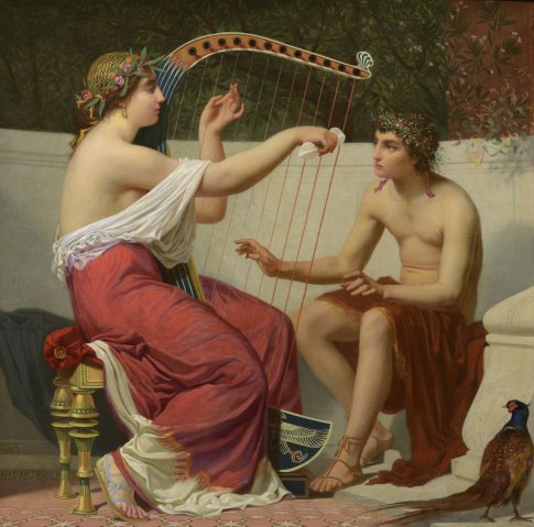 Alexandre-Auguste Hirsch - Calliope Teaching Orpheus