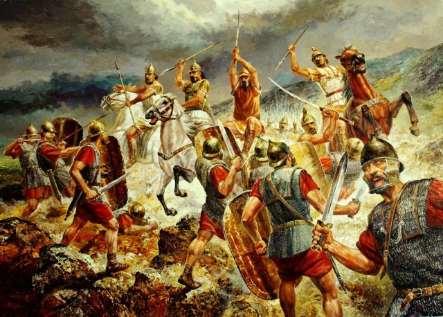 Thracians at the Battle of Pydna, 168 BC, during the Third Macedonian War (171–168 BC). Vasil Goranov (Contemporary Russian artist).