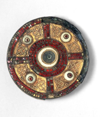 The Milton Brooch, an Anglo-Saxon brooch uncovered near Kent, England, dated 600-700 AD.