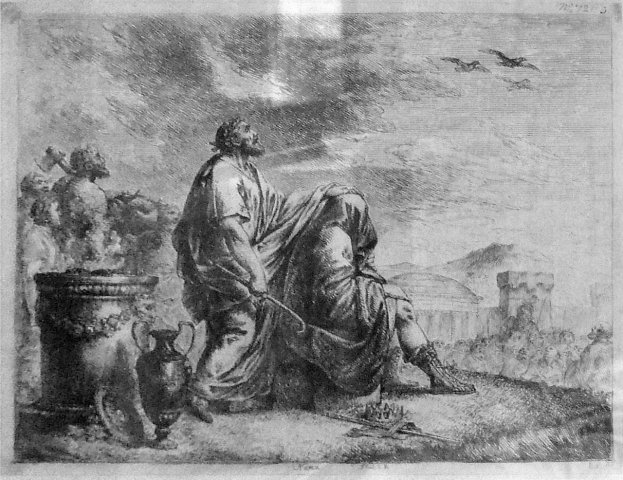 Augury is divination by watching birds. The augur watches the birds and makes interpretations based on their behaviour. This is called “taking the auspices”, which is where we get the word ‘ausp