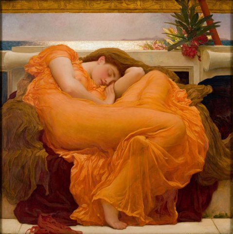 Detail from Flaming June (1895). Frederic Leighton (English, 1830-1896).