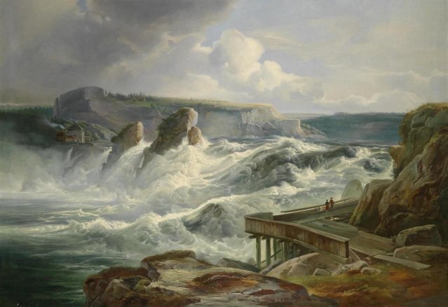 Der Rheinfall bei Schaffhausen (The Rheinfall at Schaffhausen). Christian Morgenstern (German, 1805-1867).