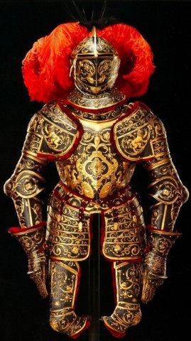 "The parade armor of King Erik XIV of Sweden. Made by Eliseus Libaerts in 1563-1564, now on display at the Dresden Armoury."