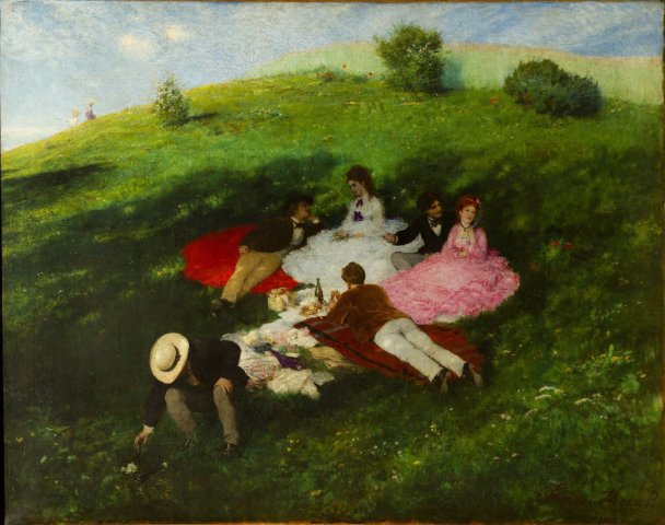 Picnic in May (1873). Pál Szinyei Merse (Hungarian, 1845-1920).
