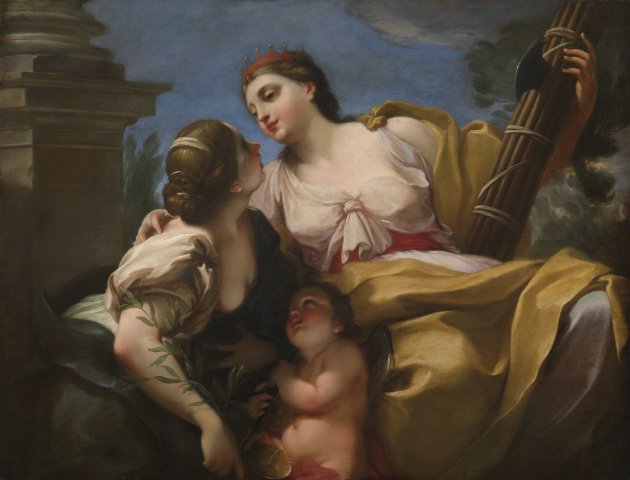 Justice and Peace Embracing (1700). Antonio Balestra (Italian, 1666-1740).