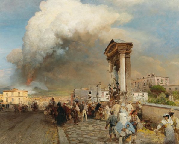 The Eruption of Vesuvius (1890). Oswald Achenbach (German, 1827-1905).
