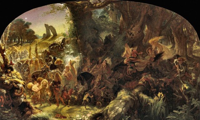 The Fairy Raid: Carrying Off a Changeling - Midsummer Eve (1867). Sir Joseph Noel Paton (Scottish, 1821-1901).