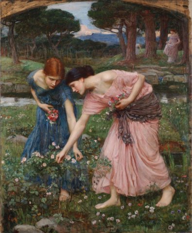 Gather Ye Rosebuds While Ye May, John William Waterhouse 1909