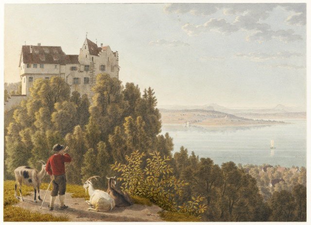 Schloss Salenstein, von Osten (c. 1800). Johann Jakob Biedermann (Swiss, 1763-1830).