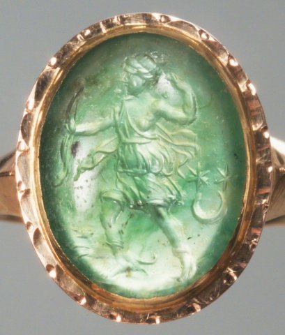 Diana on the Hunt (gold ring), Rome, circa 1st century BC to 1st century AD.