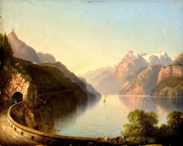 Lake Scene (c. 1900). Gustave Otto Dietrich (German (?), b.1860)
