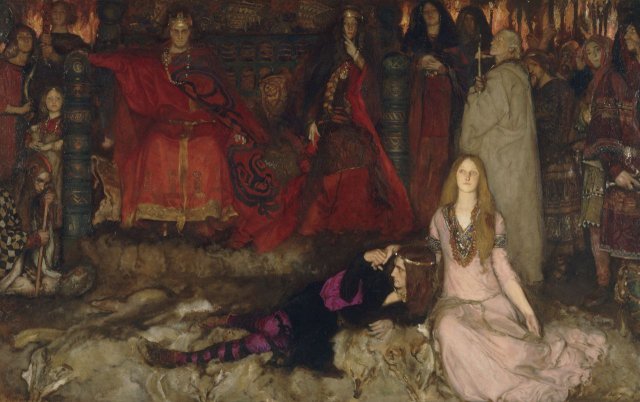 The Play Scene in Hamlet, Act III, Scene II, 1897. Edwin Austin Abbey (American expat ,1852-1911).