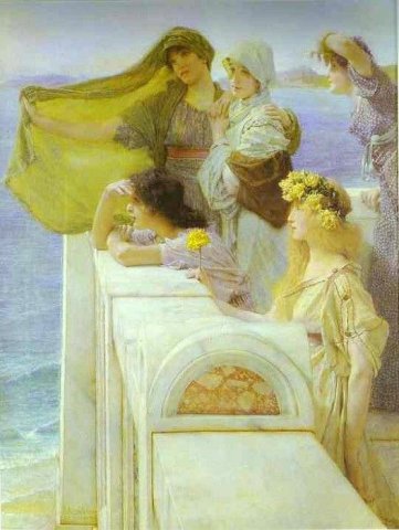 At Aphrodite's Cradle (1908). Lawrence Alma-Tadema (Dutch, 1836-1912).