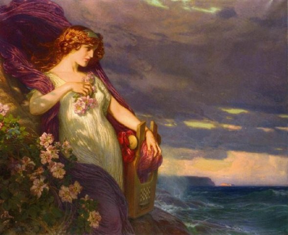 Sappho, 1913. Julius Johann Ferdinand Kronberg (Swedish, 1850-1921).