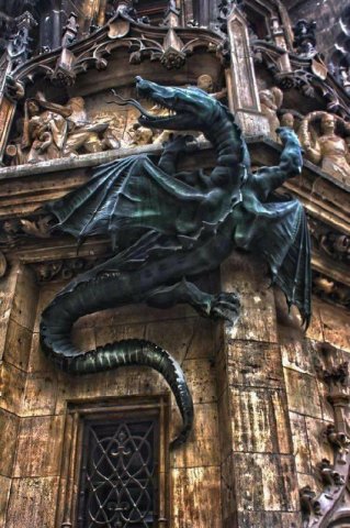 Detail of the Town Hall in Munich, Germany.