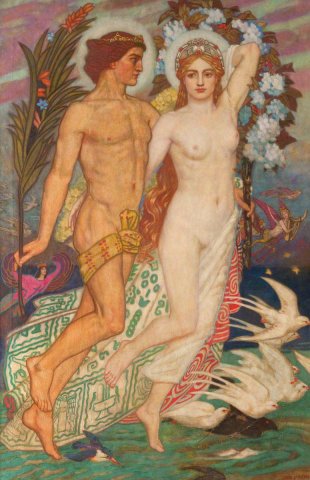 Fand and Mannanan. John Duncan (Scottish, 1866-1945).