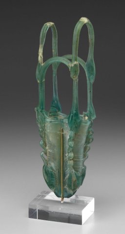 Double Cosmetic Tube with Three-tiered Handle (5th C. AD). Roman.