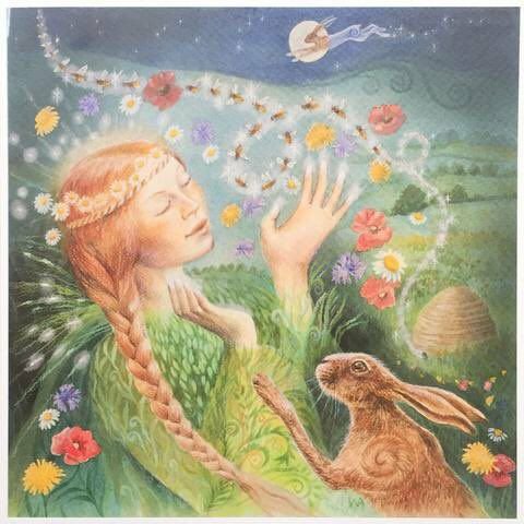 Rabbits & Hares have long been associated with Goddesses & were the totem of several. The hare 2 Artemis & Hecate, the rabbit 2 Aphrodite. Holda was accompanied by several torch-bearing hares, Cer