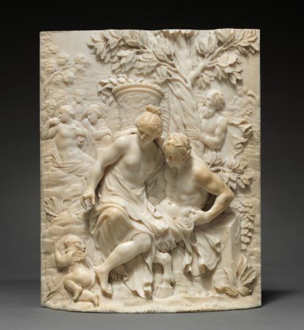 Venus and a Satyr (c. 1700). Ignaz Elhafen (Austrian, 1658-1715).