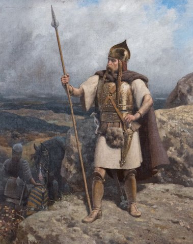 Chef Gaulois Près de la Roche Salvée au Mont Beuvray (Gallic Chief Near Roche Salvée at Mont Beuvray) (1896). Jules Didier (French, 1831-1914).