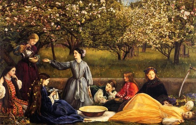 Apple Blossoms (1859). John Everett Millais (English, 1829-1896).