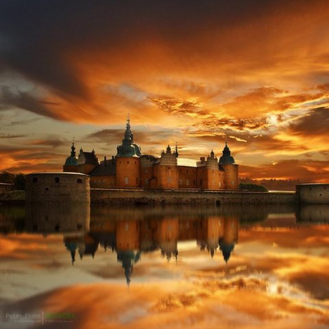 Kalmar Castle at sunset, Sweden.