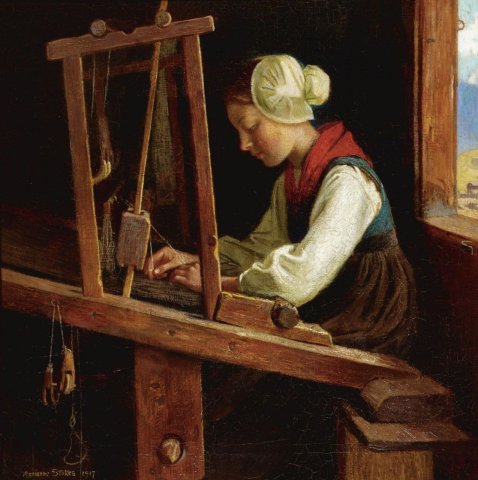 The Weaver (1917). Marianne Stokes (Austrian, 1855-1927).