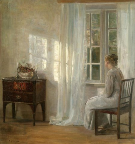 Waiting by the Window. Carl Holsøe (Danish, 1863-1935).