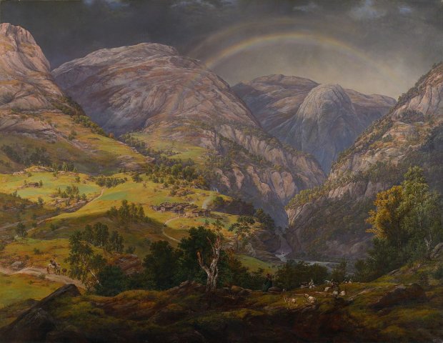 View from Stalheim, 1842. Johan Christian Claussen Dahl (Norwegian, 1788-1857).